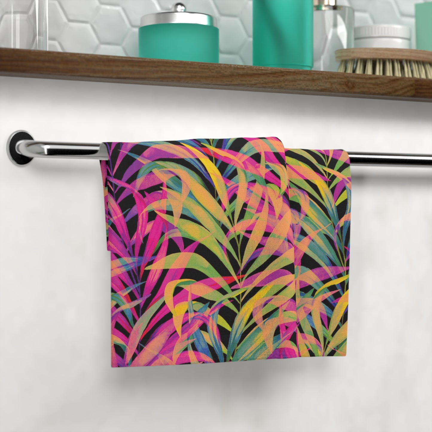 Face Towel - Rainbow Fronds