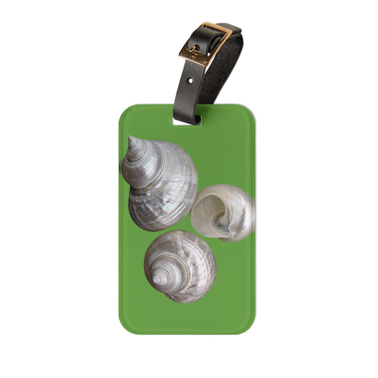 Luggage Tag - White Nautilus Trio, green