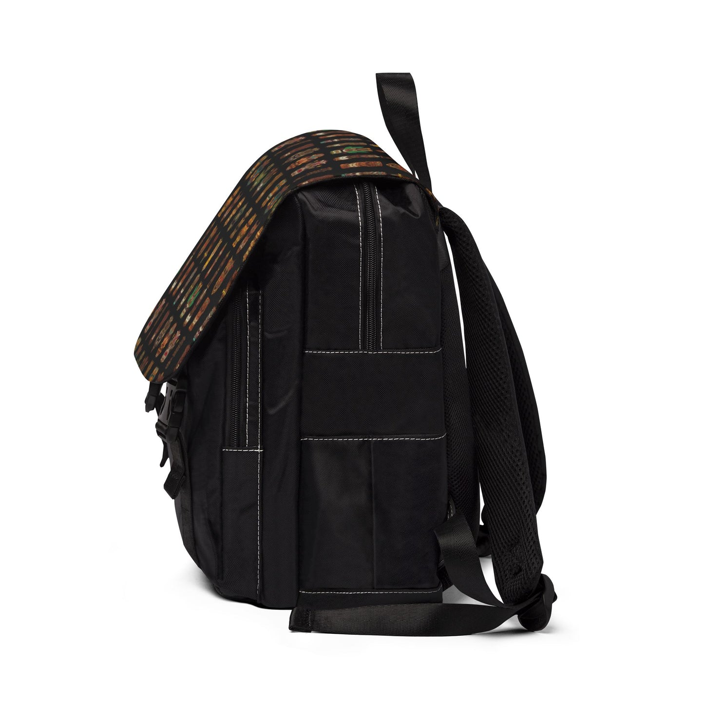 Tropical Casual Backpack - Perfect for Everyday Adventures / Tiny Tiki Dudes, Black