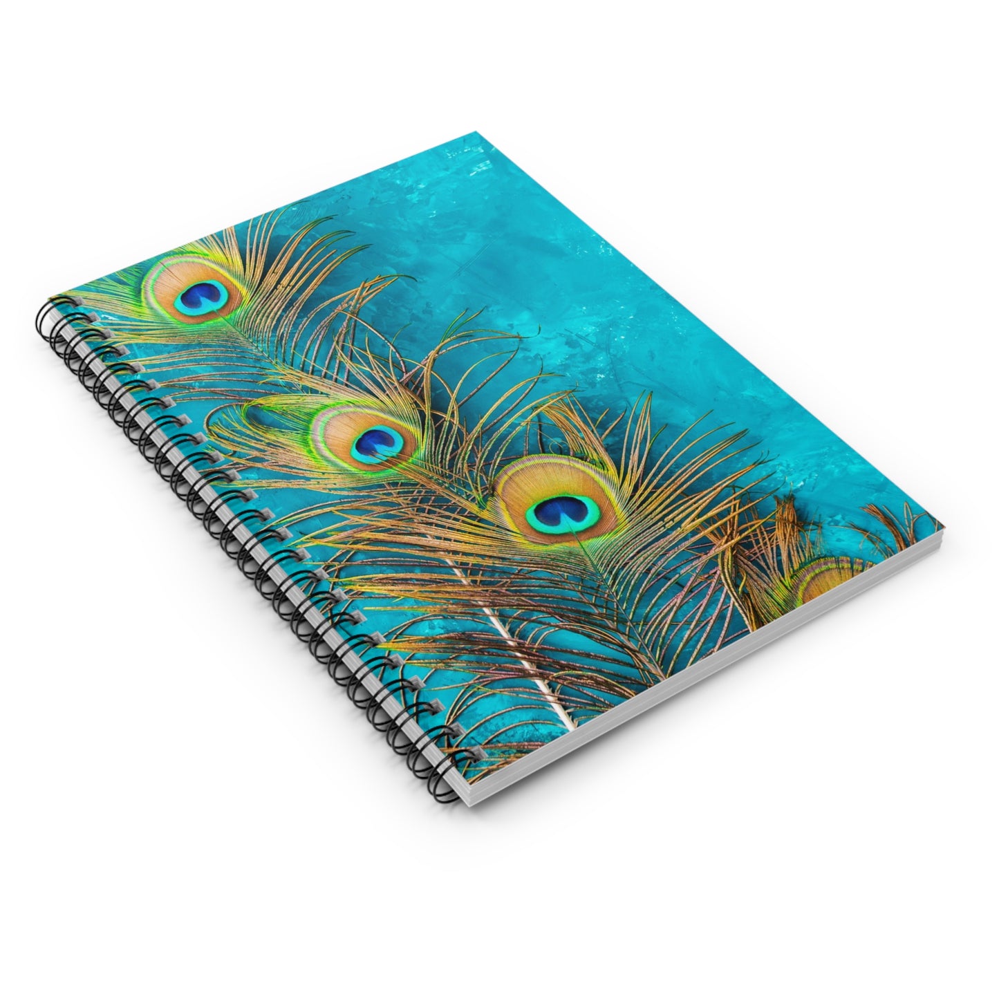 Spiral Notebook - Peacock Turquoise Glow