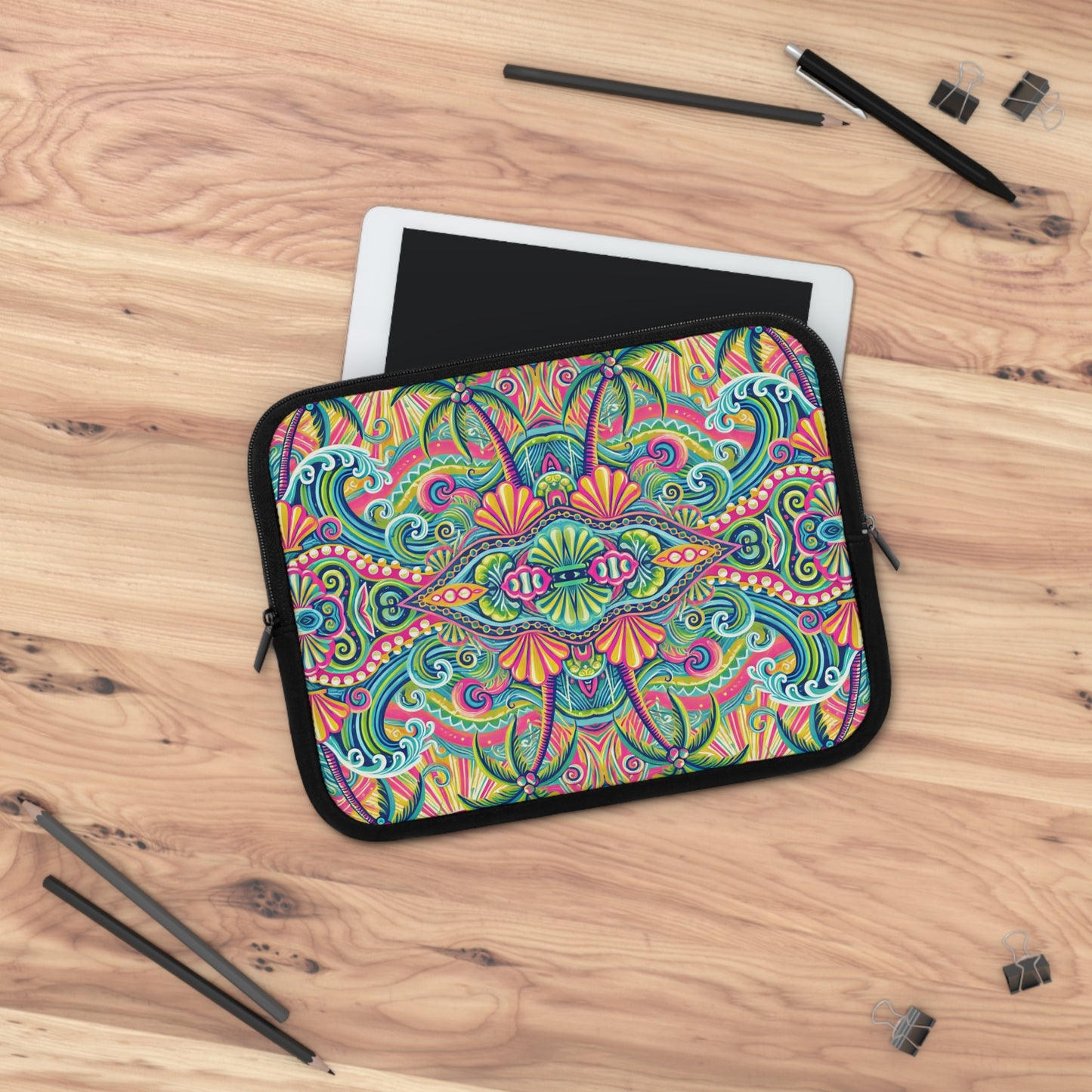 Tropical Laptop Sleeve, 5 Sizes - Perfect for Beach Lovers & Students / Kaleido Bay