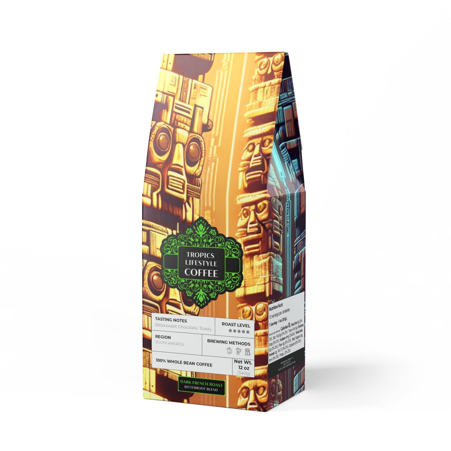 Black Coral Blend™ (Dark French Roast) Specialty Grade Craft Coffee / Techno Tiki Totems