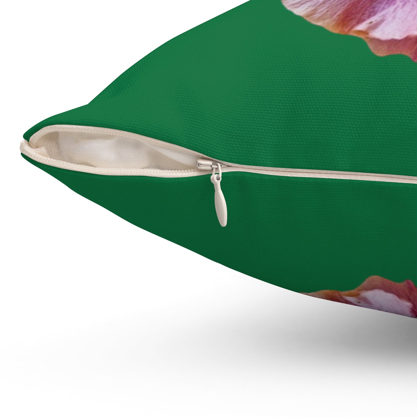 Decorative Pillow - Accent Cushion, 4 Sizes / Photo Purple Hibiscus, Dark Green