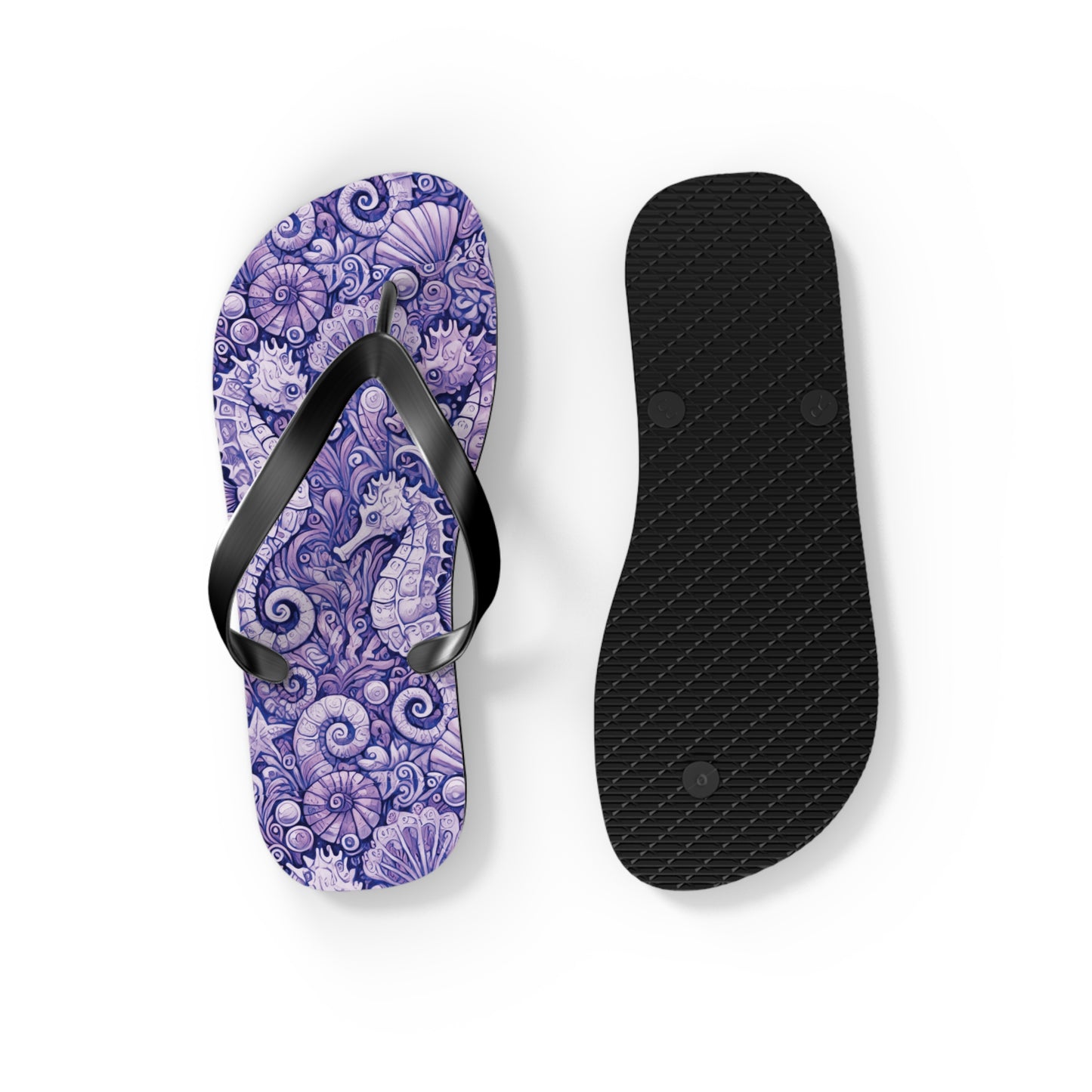Flip Flops - Seahorses/Amethyst