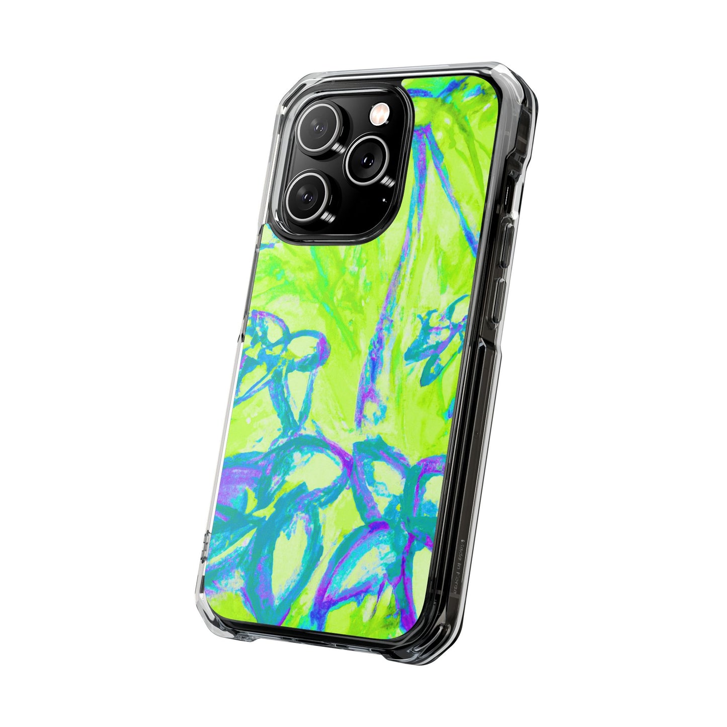 Tropical Doodles/Lime Magnetic Clear Phone Case, Many Models