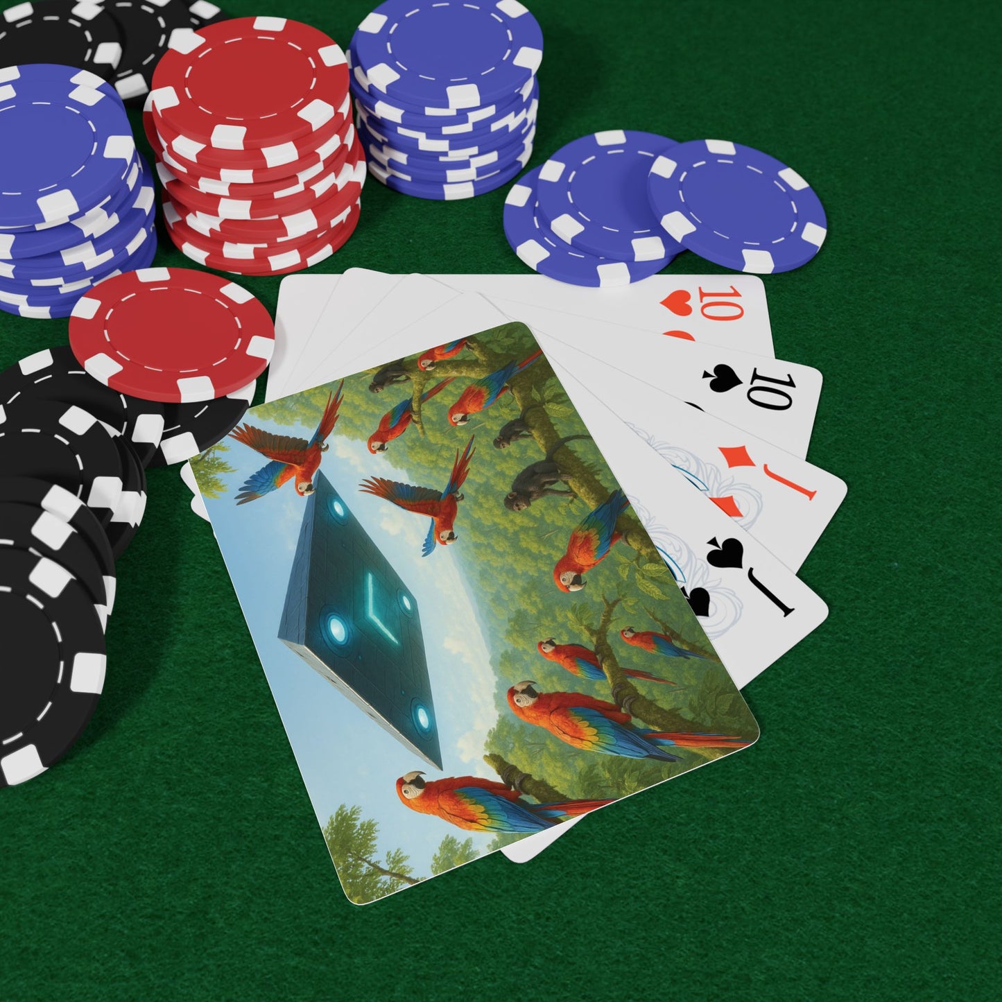 Poker Playing Cards - Macaws and UFO
