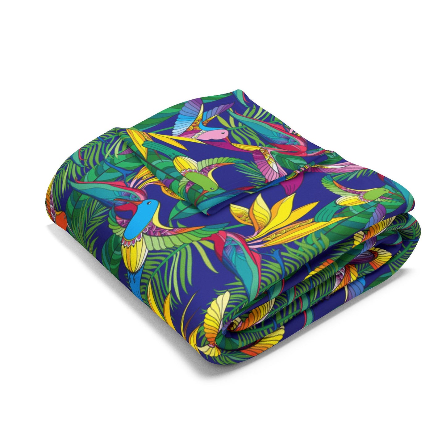 Bird of Paradise Fleece Blanket - Colorful Tropical Design