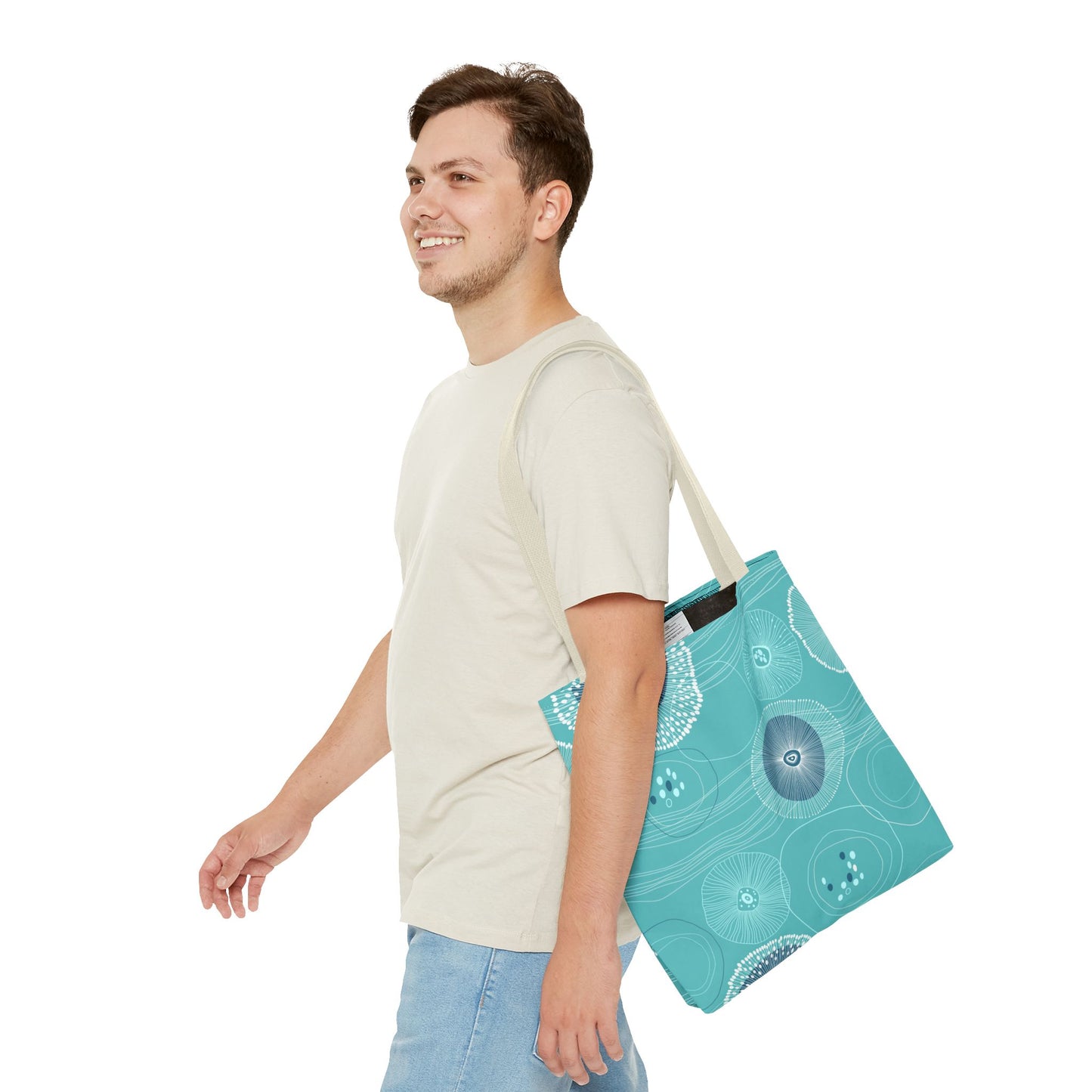 Plankton Drift Teal Tote Bag - 3 Sizes