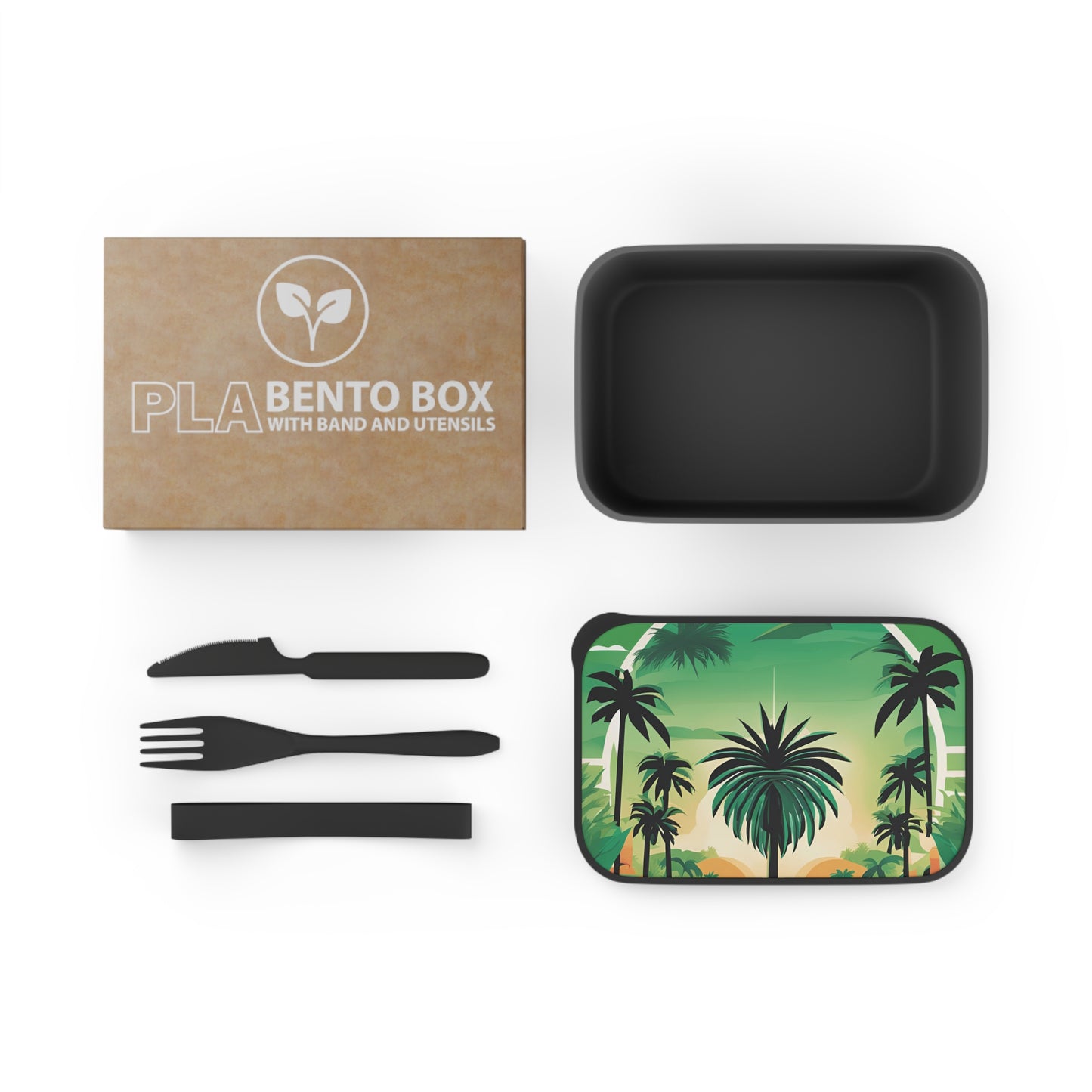 Bento Box with Utensils - Pretty Texas Palms