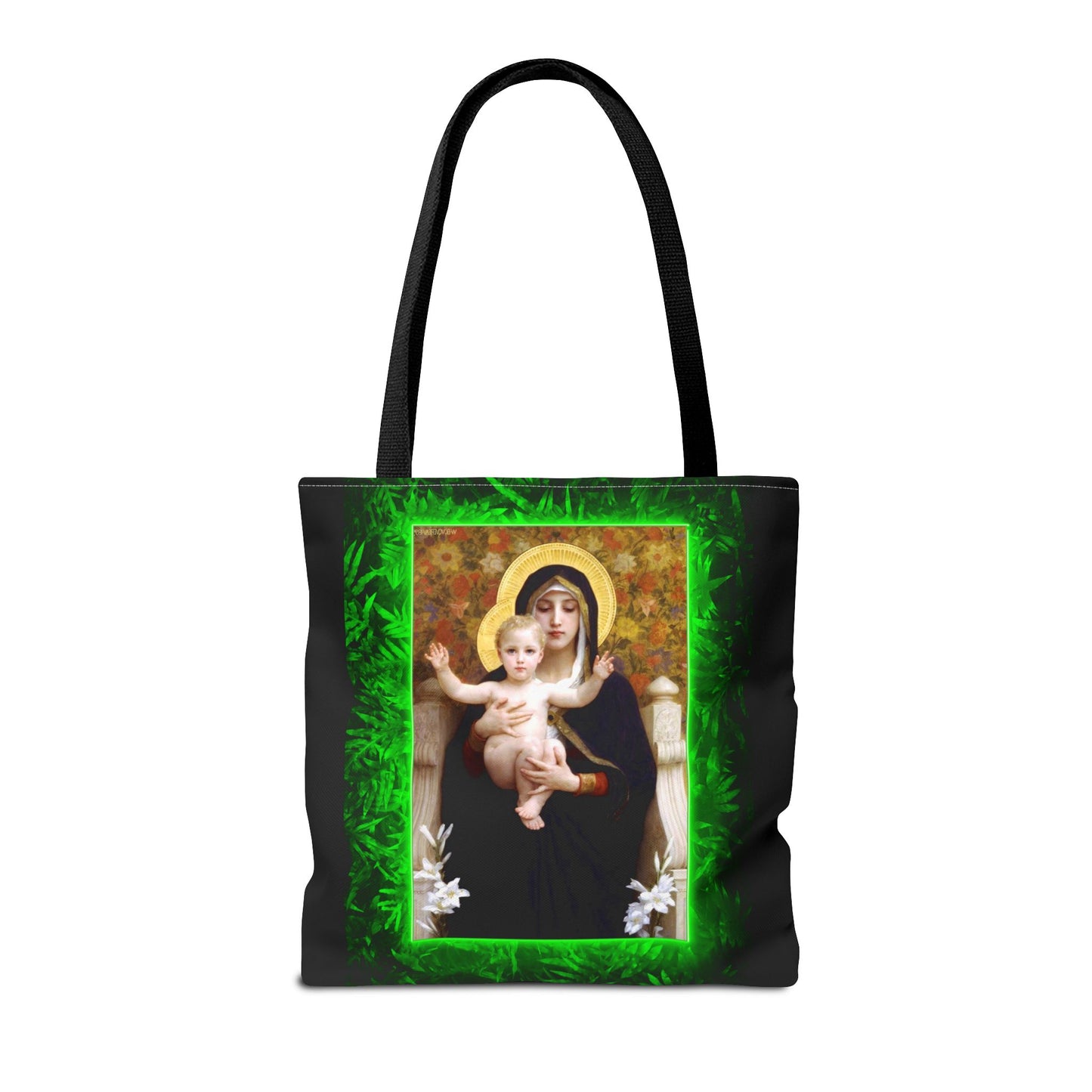 Religious Madonna of the Lilies Tropical Tote Bag - 3 Sizes