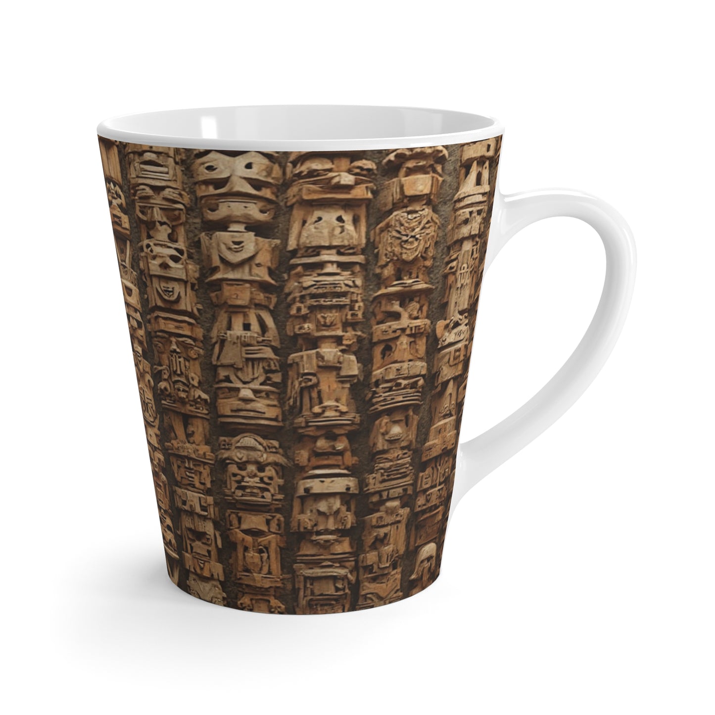 Latte White Mug - Ancient Tiki Totems