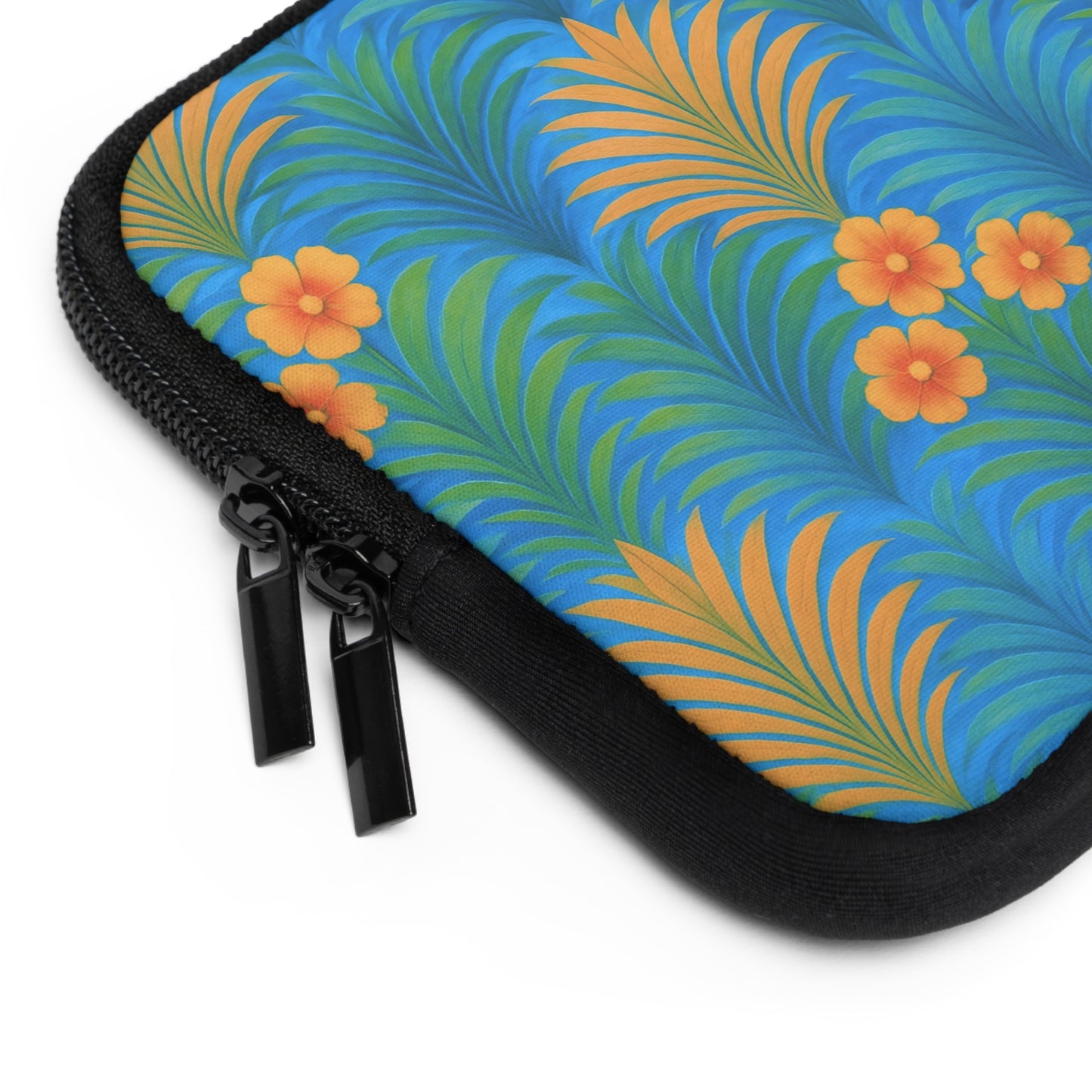 Tropical Laptop Sleeve, 5 Sizes - Perfect for Beach Lovers & Students / Sunrise Palms, Orange