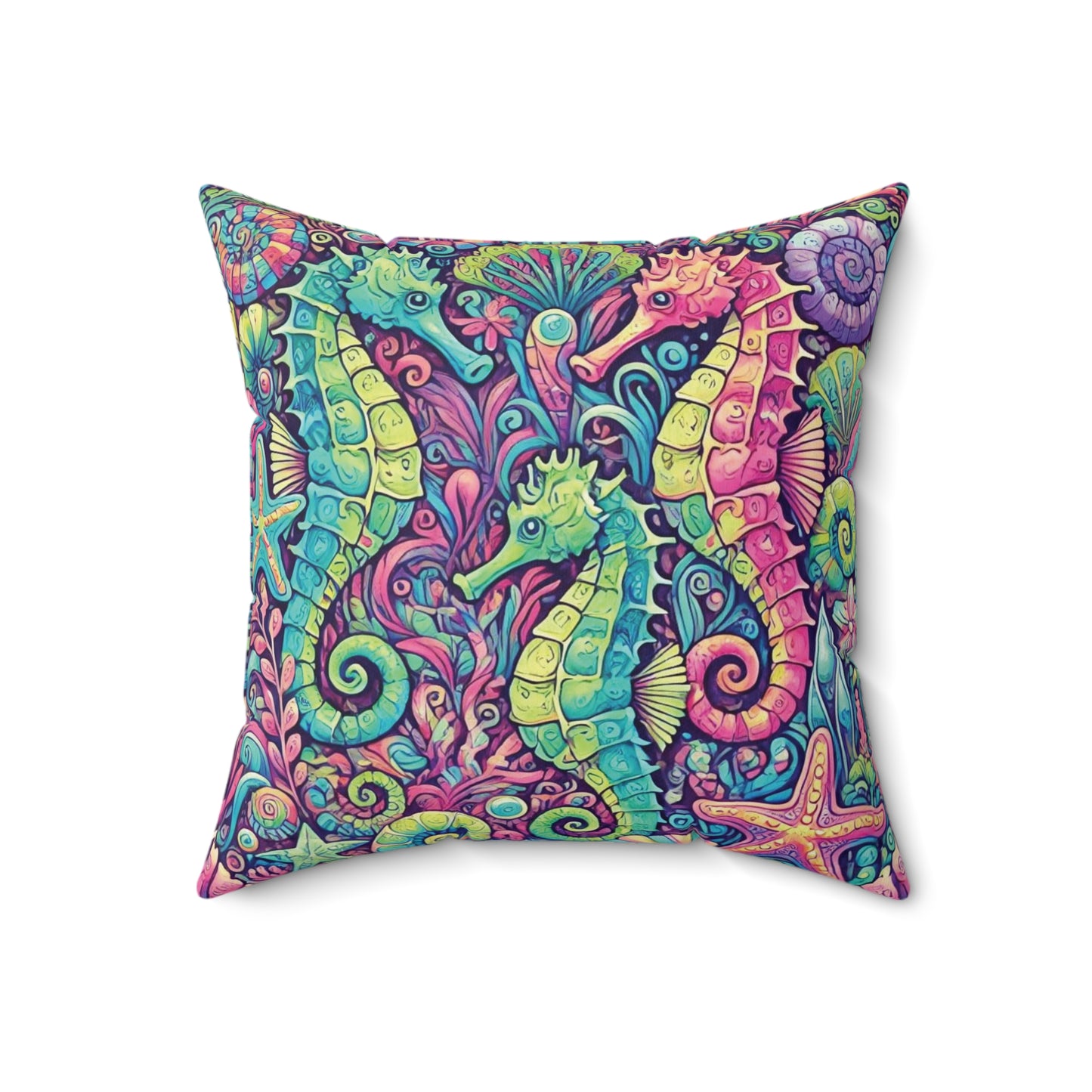 Decorative Pillow - Accent Cushion, 4 Sizes / Seahorse Trio
