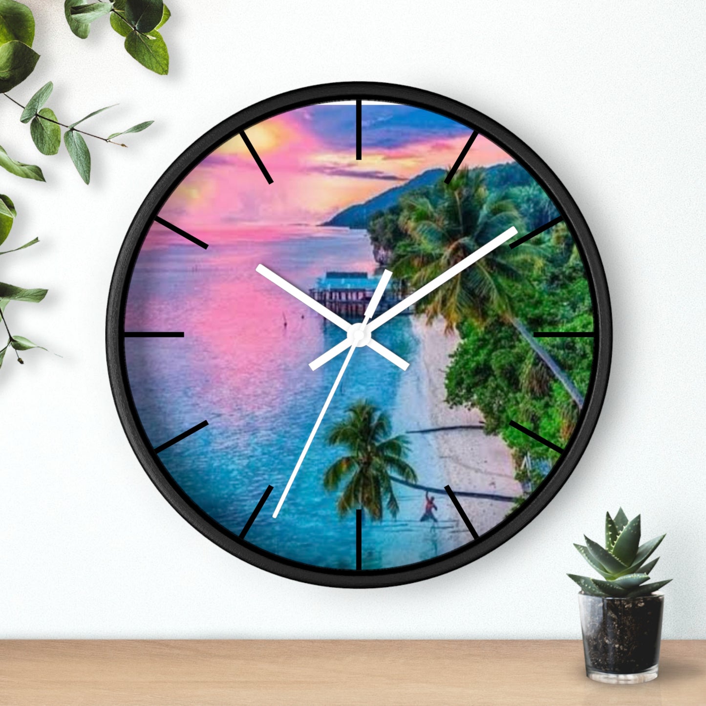 Wall Clock, Pink Island Time, Hands/Base Variants