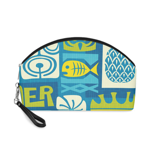 Makeup Bag - Tiki Poster Blue