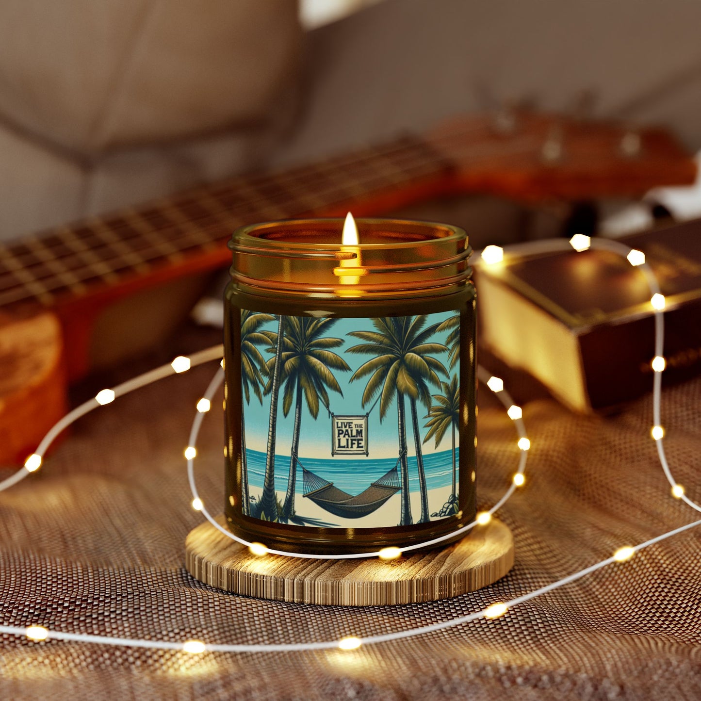 Scented Candles, Coconut Apricot Wax (4oz, 9oz) - Hammock on the Beach