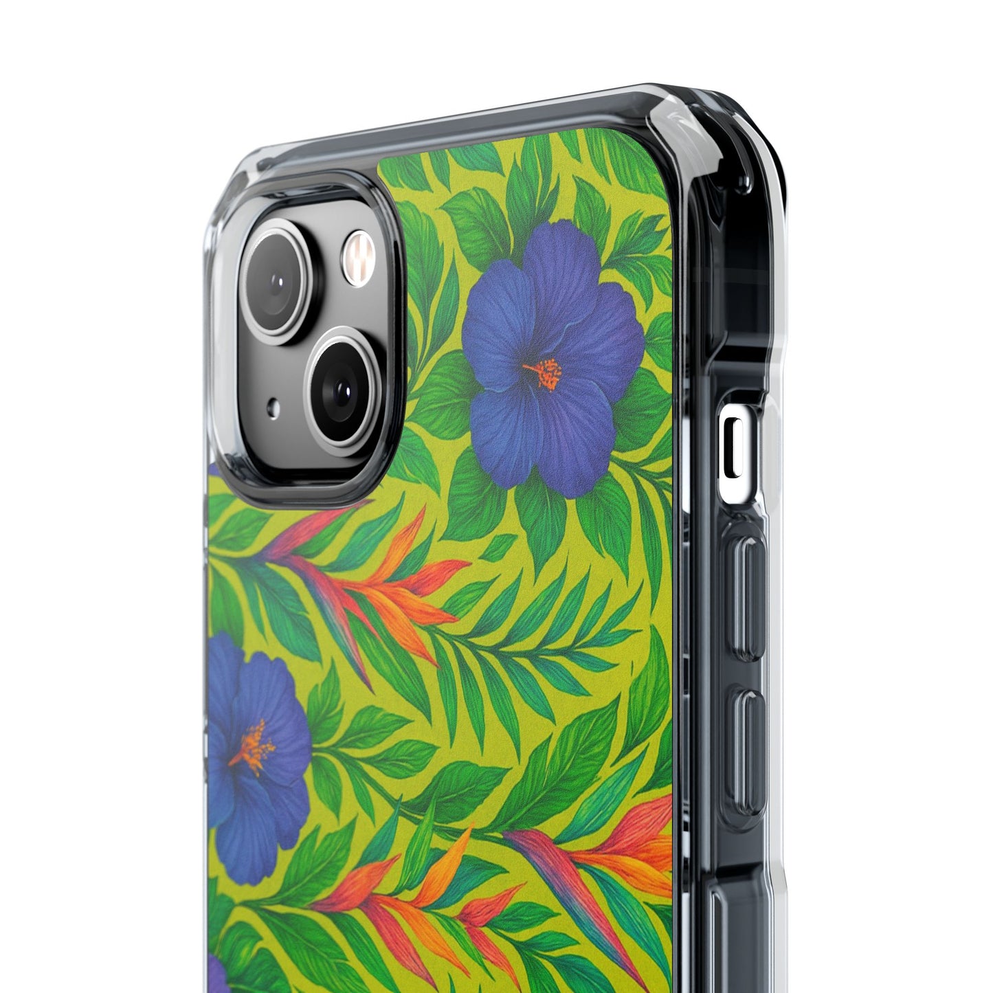 Midnight Flower Lime Magnetic Clear Phone Case, Many Models