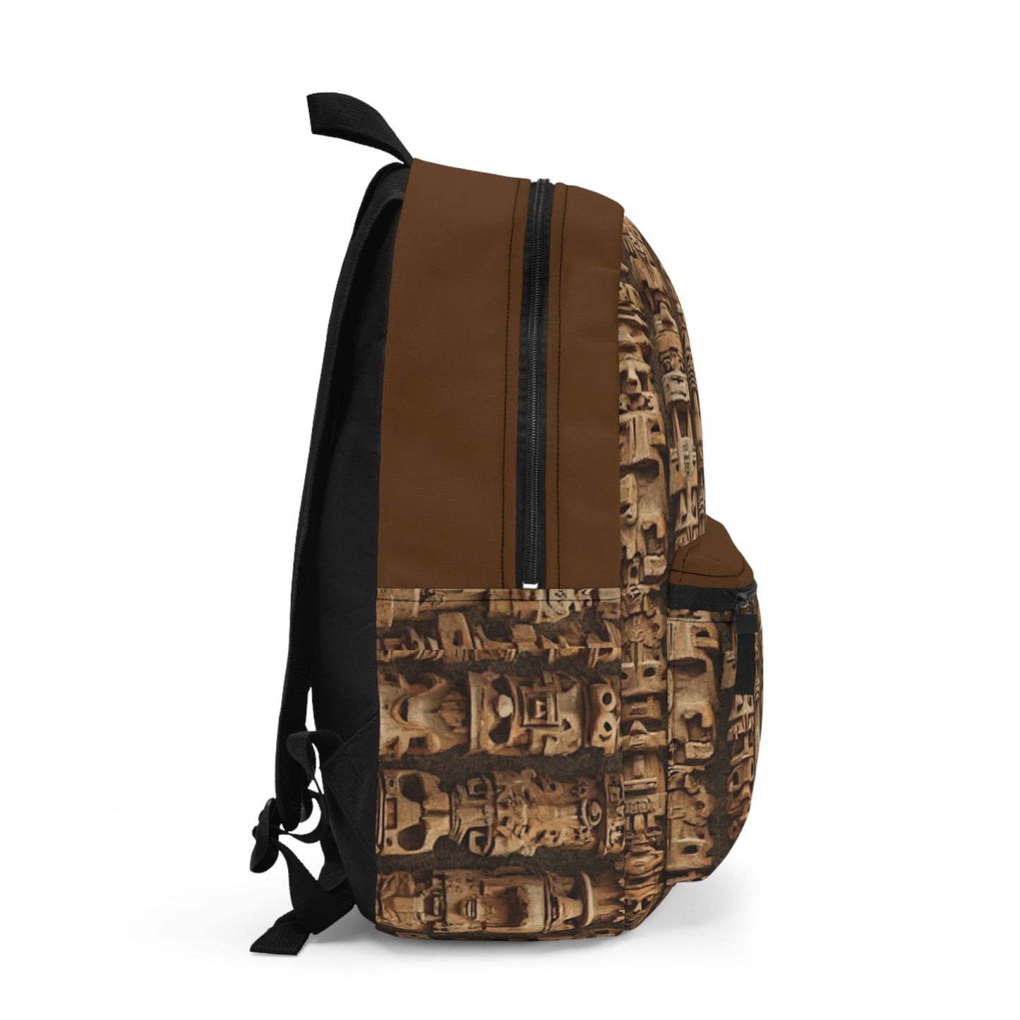 Tropical Backpack  / Ancient Tiki Totems, Brown