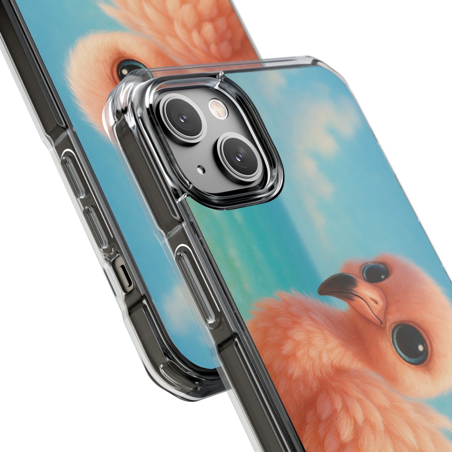Baby Flamingo Magnetic Clear Phone Case, Many Models