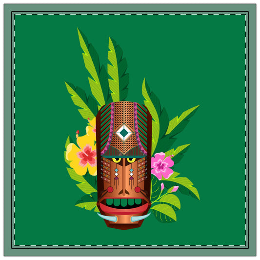 Tiki Boss Loika Polyester Napkins | SET of 4 | Stylish Table Decor, dark green