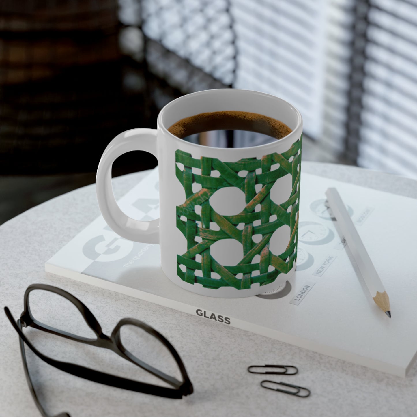 Jumbo Mug, 20oz, Chair Wicker Green | Tropical Coffee Cup