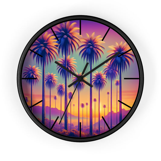 Wall Clock, Sunset Palms, Hands/Base Color Variants