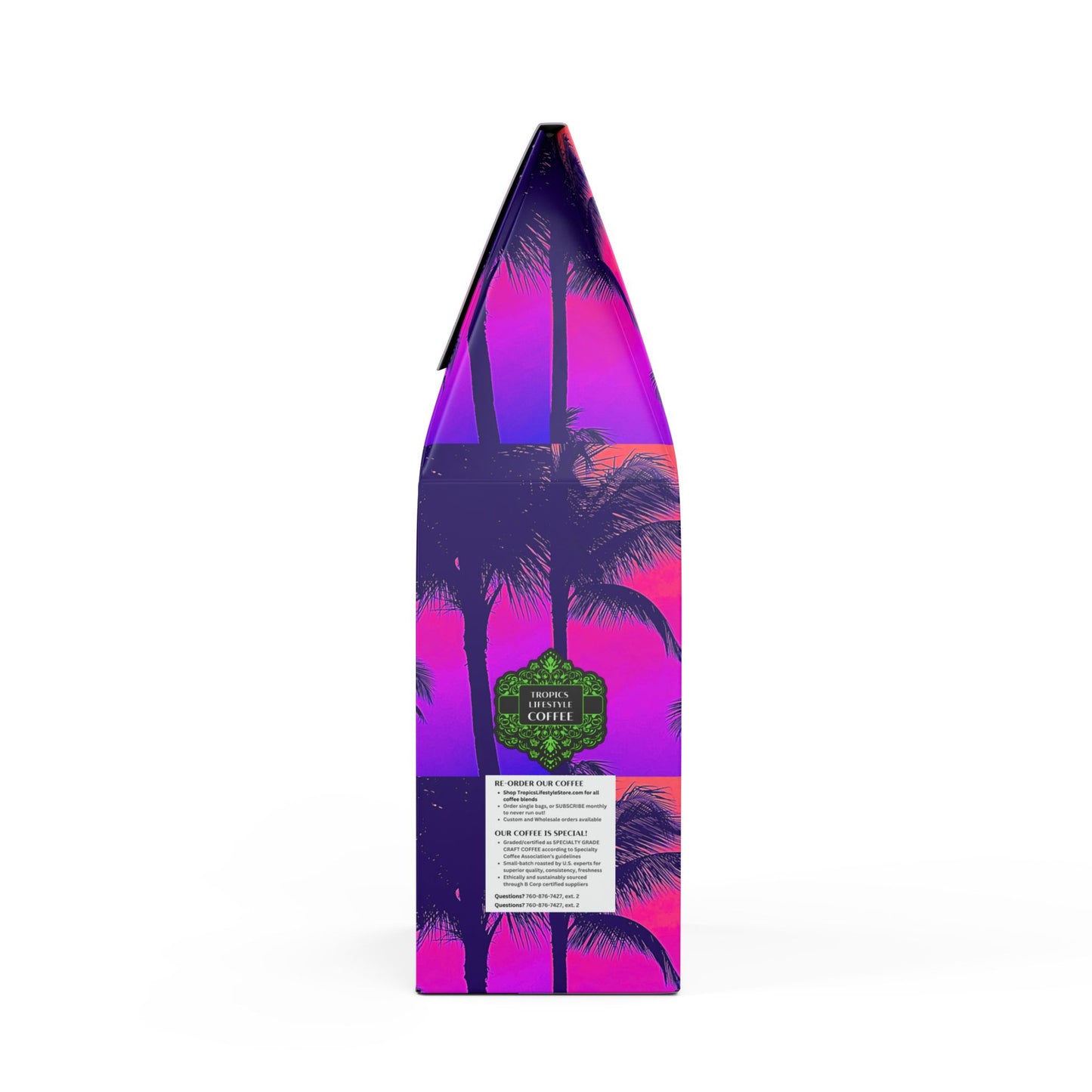 Black Coral Blend™ (Dark French Roast) Specialty Grade Craft Coffee / Palm Glow, Pop