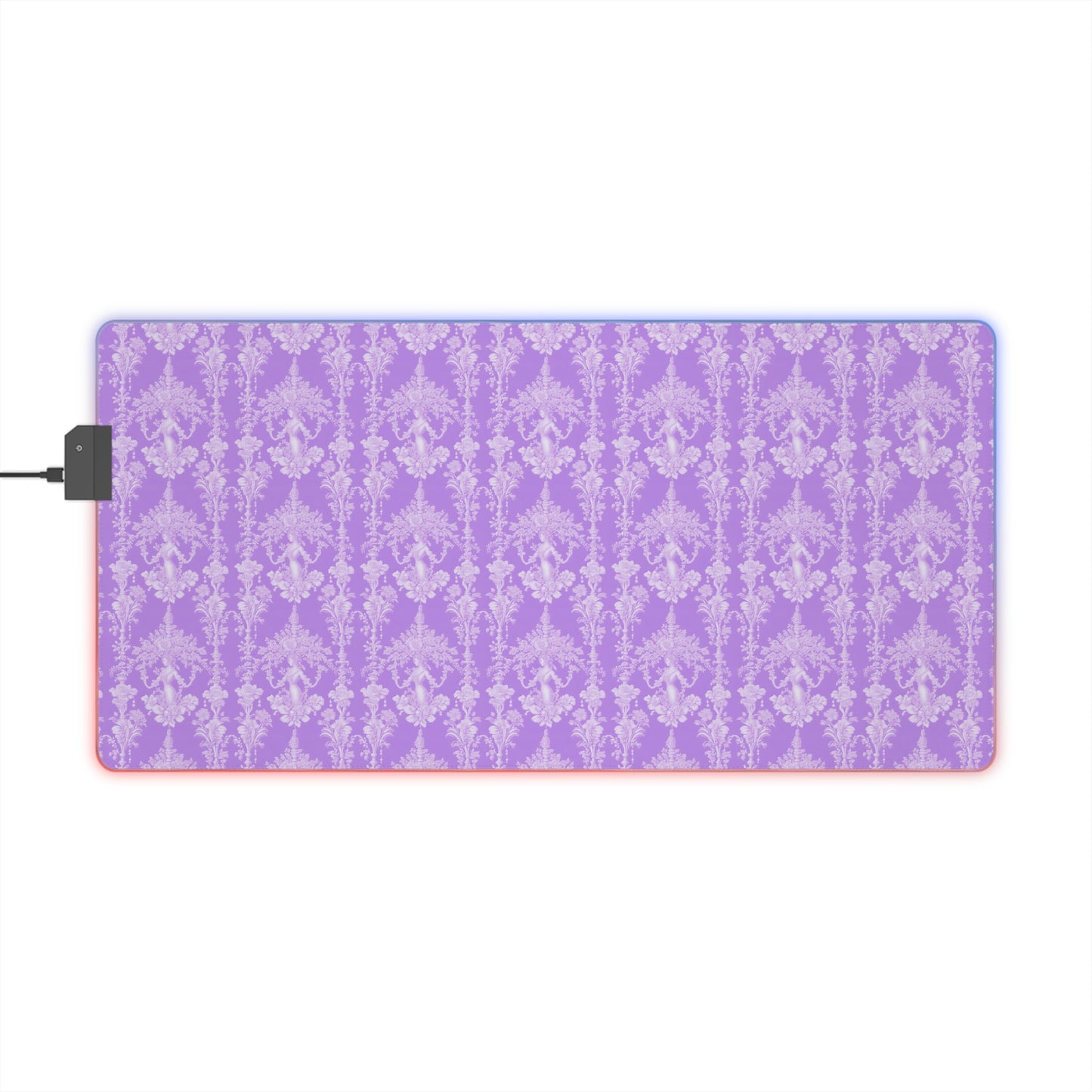 LED Gaming Mouse Pad With Vibrant RGB Lighting, 4 Sizes / Pearl Lady Toile, Amethyst