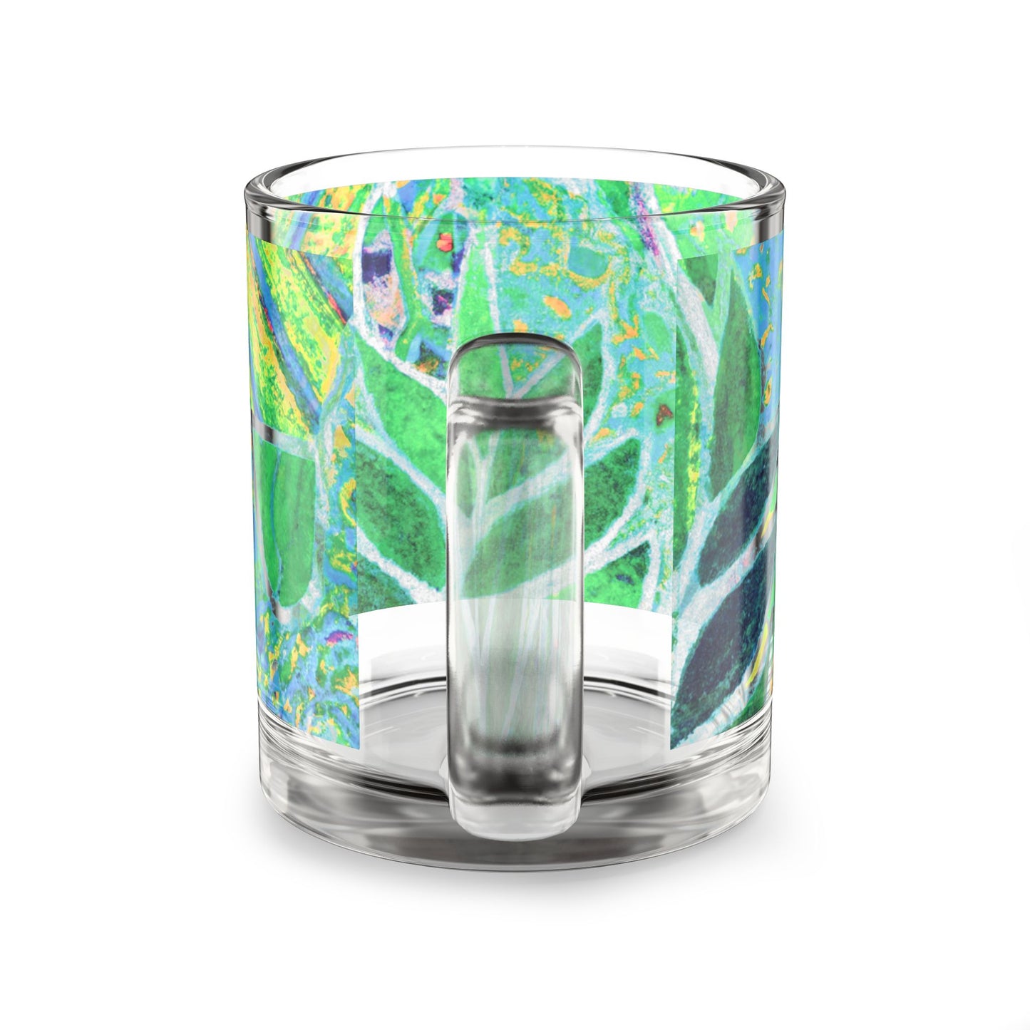 Tropical Glass Mug - 10oz Coffee Cup / Amazon Whimsy, Green