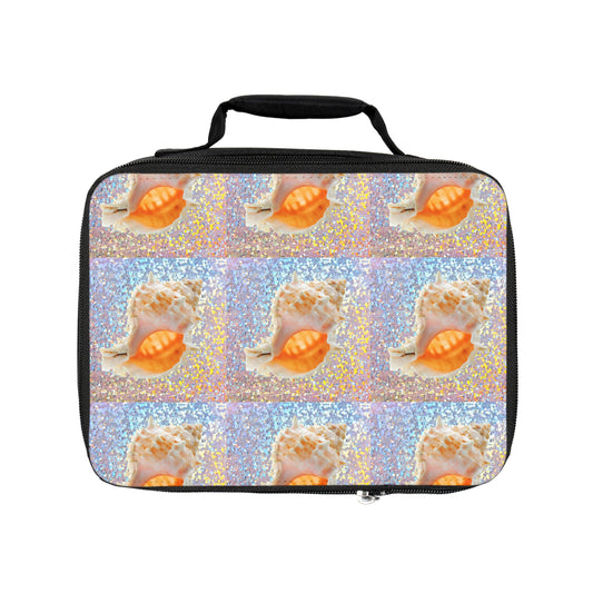 Disco Conch Shell/Real Photo Lunch Bag - Eco-Friendly Insulated Tote, Adult and Child Lunchbox / Perfect for Picnics, Beach Outings