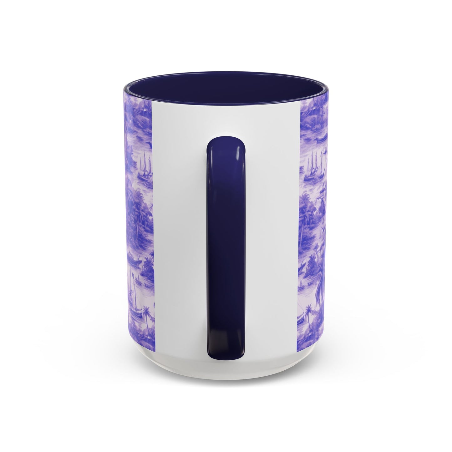 Accent Coffee Mug (11, 15oz), 8 Colors - Tropical Toile #1, purple