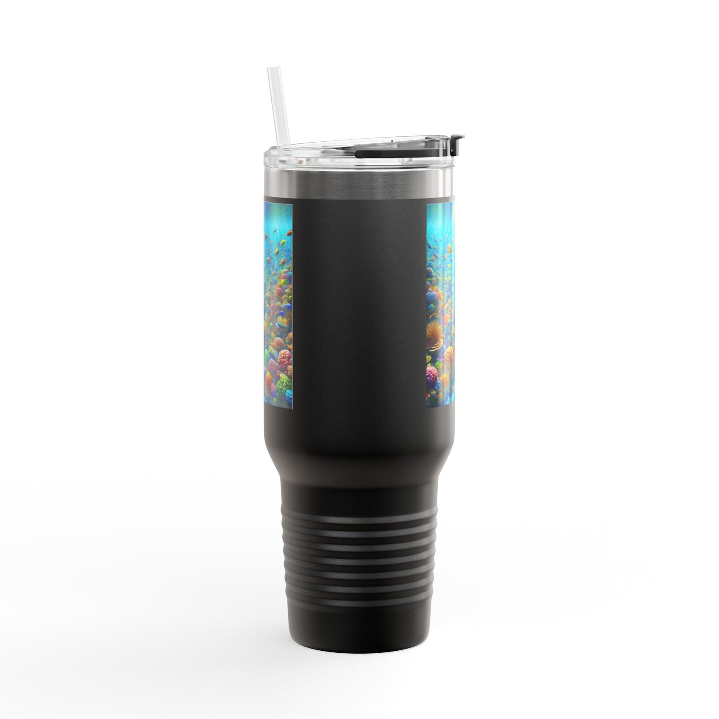 Insulated Travel Mug, 40oz / Busy Coral Reef - Perfect for Outdoor Adventures