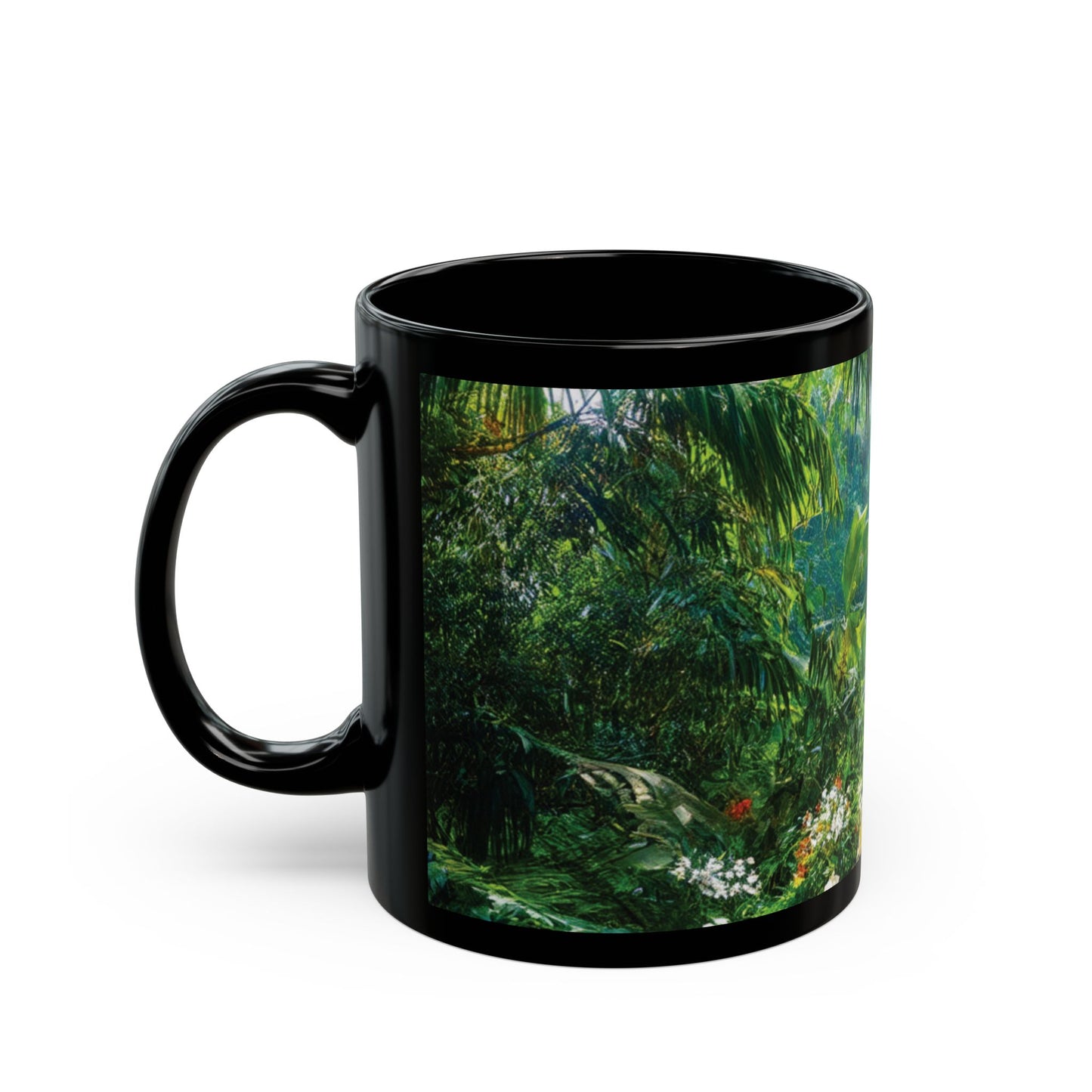 Black Coffee Mug - Rainforest Path