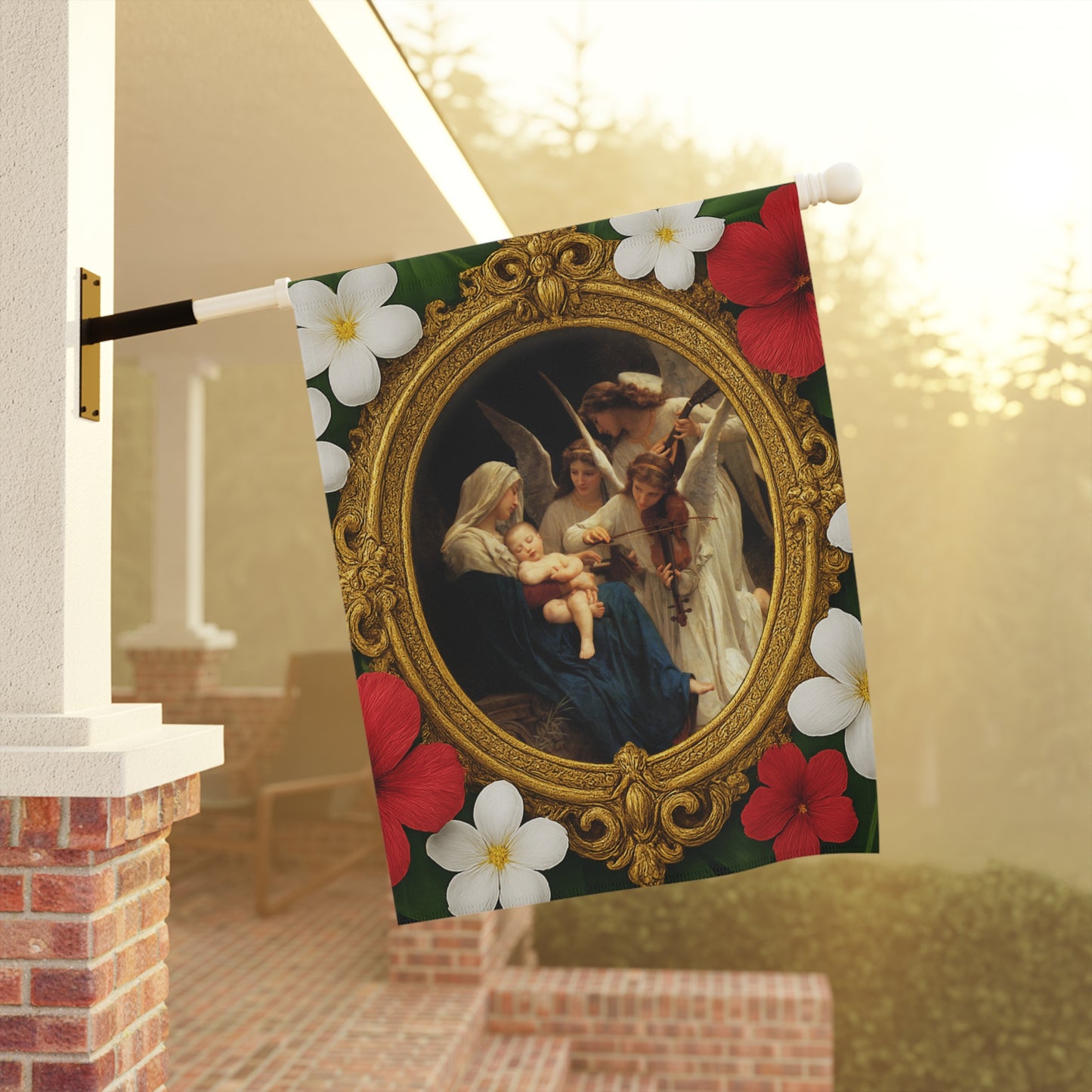 Religious Tropical Garden Flag  - Perfect for Outdoor Decor / Song of the Angels