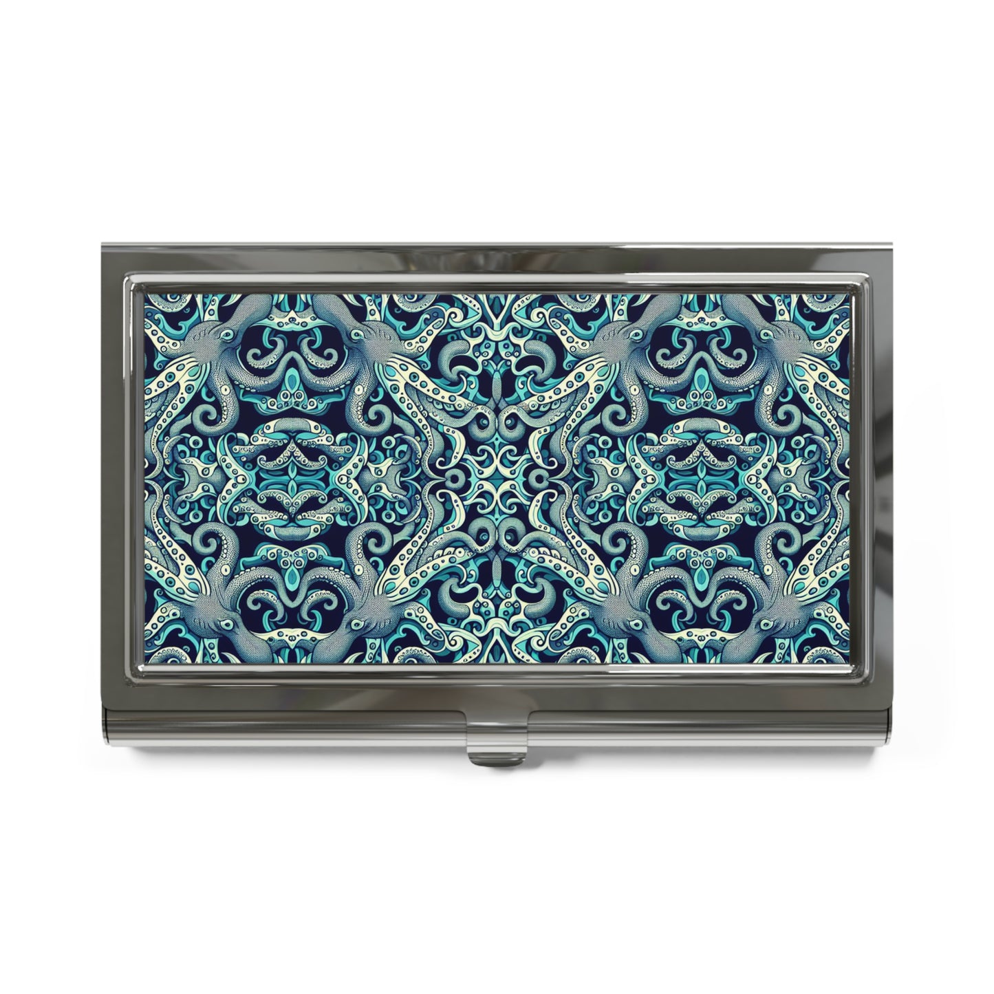 Business Card Holder/Case - Twisted Aqua Octopus
