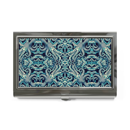 Business Card Holder/Case - Twisted Aqua Octopus