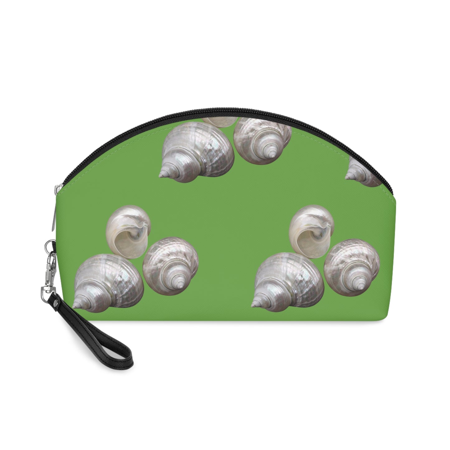 Makeup Bag - White Nautilus Trio, green