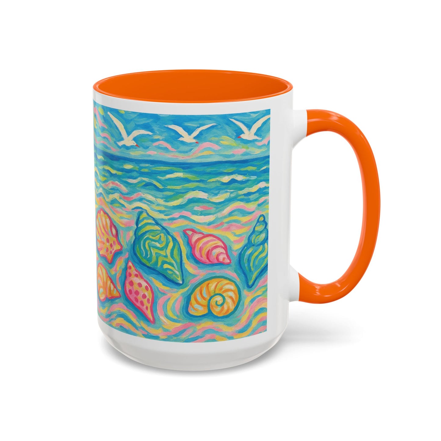 Accent Coffee Mug (11, 15oz), 8 Colors - Glow Seashells