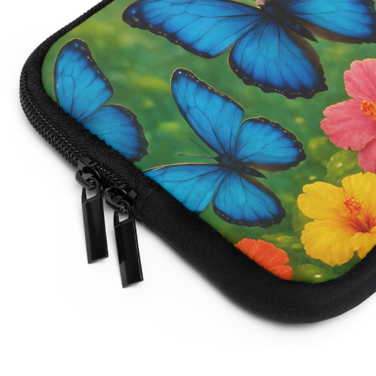 Tropical Laptop Sleeve, 5 Sizes - Perfect for Rainforest Lovers & Students / Morpho Butterfly Flight