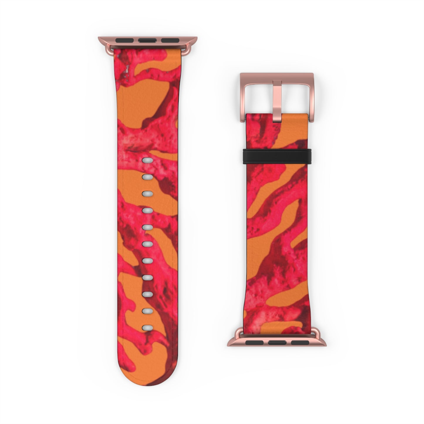 Apple Watch Band - Red Coral, crusta orange background