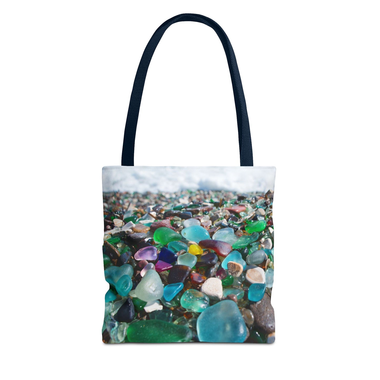 Beach Glass Tote Bag - Colorful Coastal Design, 3 Sizes