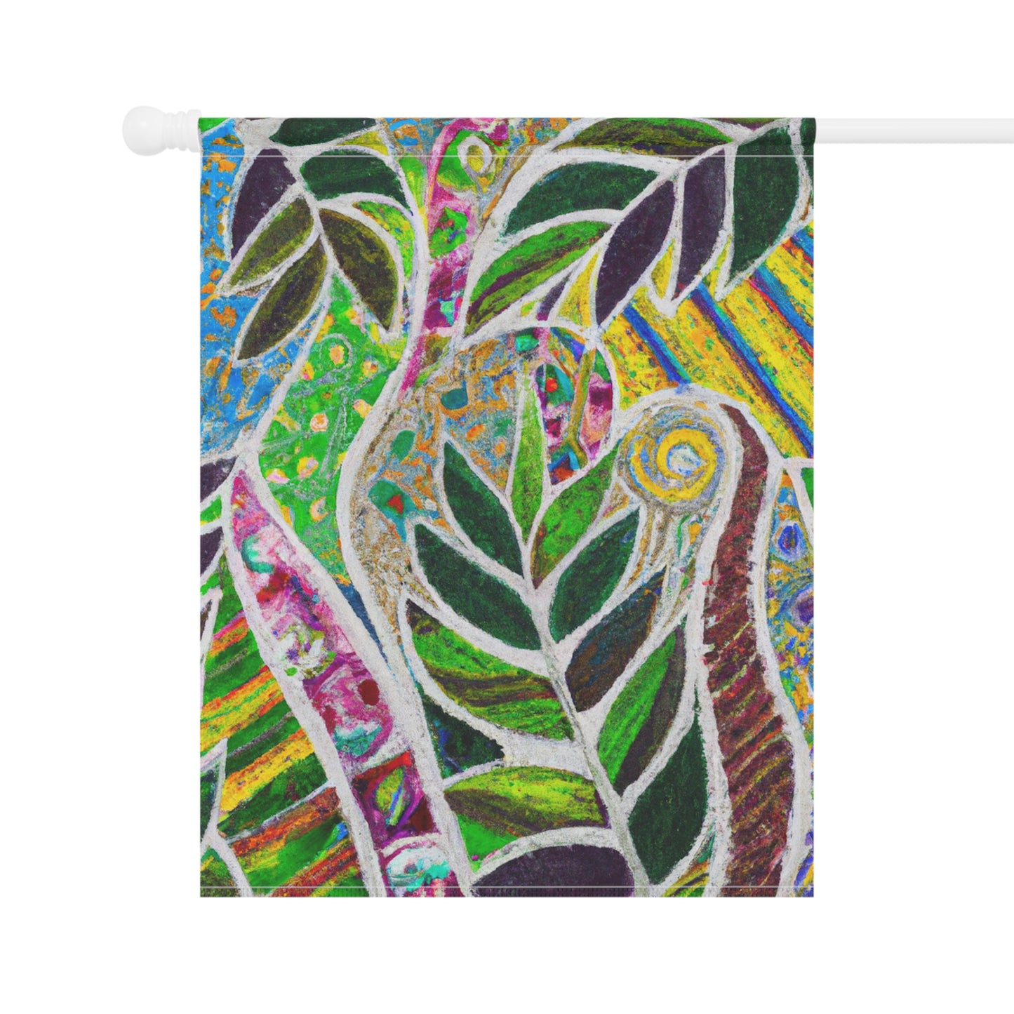 Tropical Garden Flag - Perfect for Outdoor Decor / Rainforest Amazon Whimsy