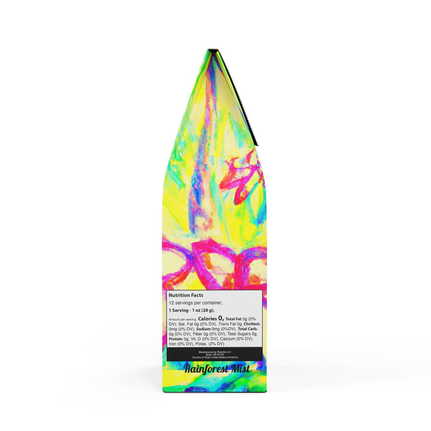 Rainforest Mist™ Single Origin DECAF (Medium Roast) Specialty Grade Coffee / Tropical Doodles, Yellow