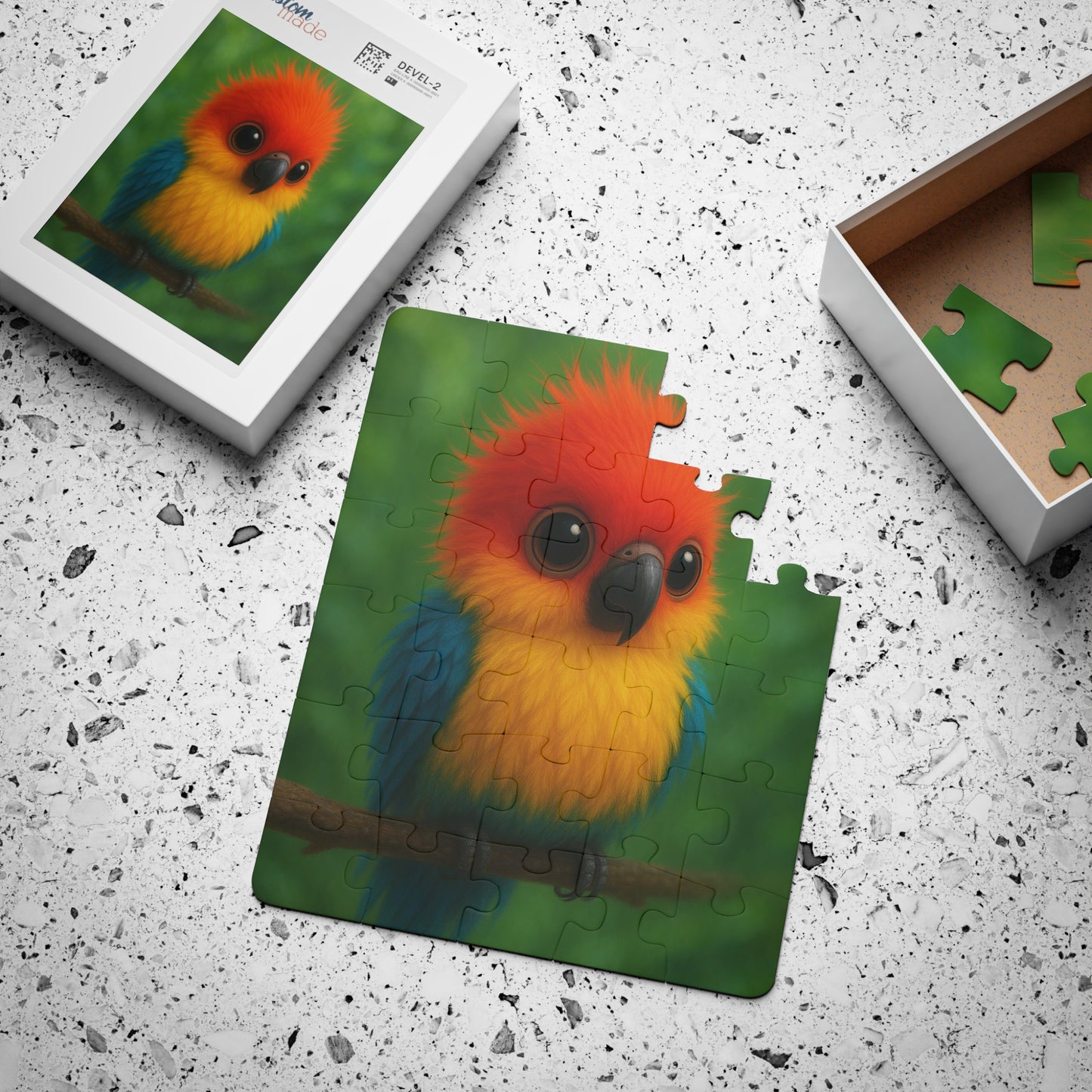 Tropical Kids' Puzzle - 30-Piece Puzzle for Fun and Learning / Baby Parrot