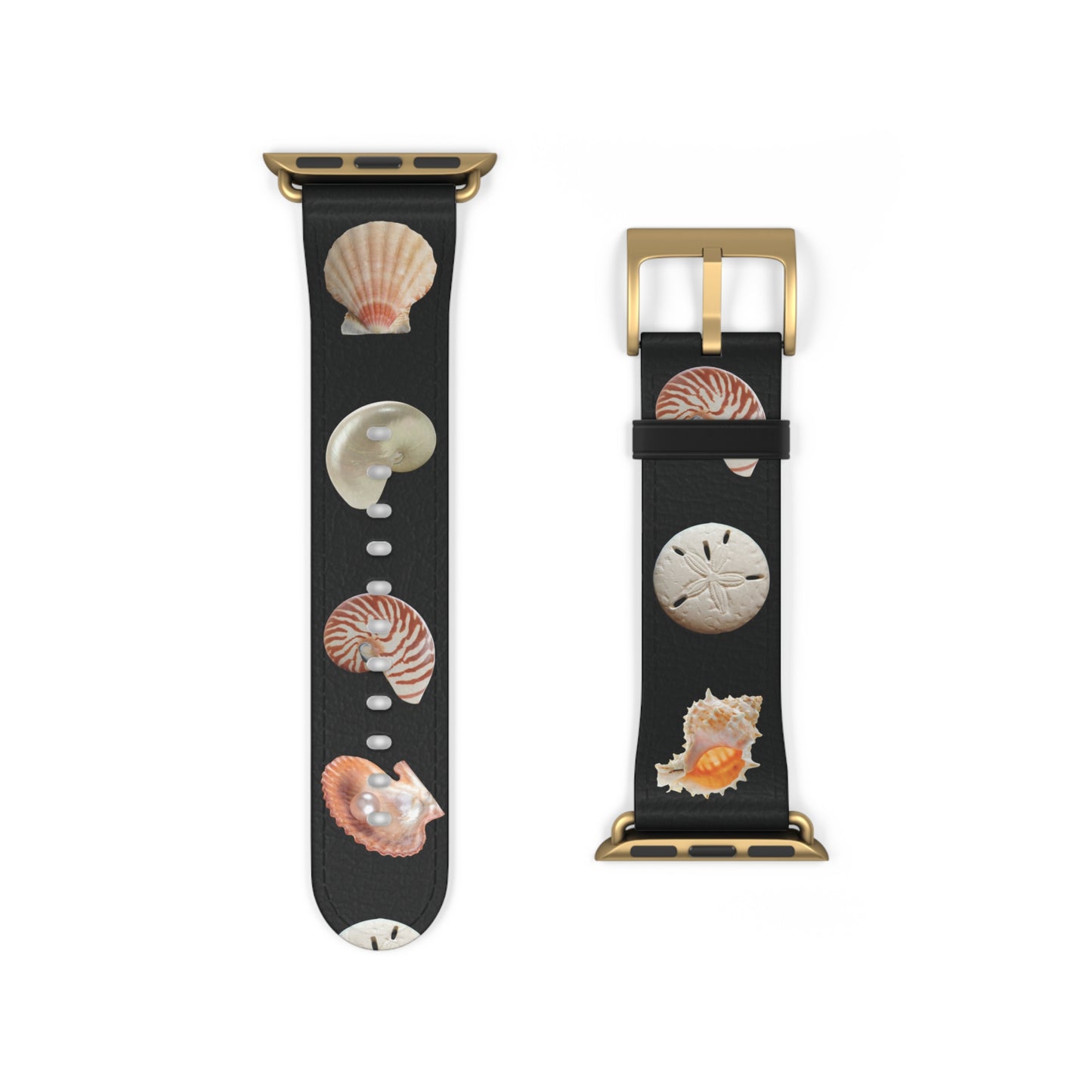 Apple Watch Band - Mixed REAL Seashells/Black