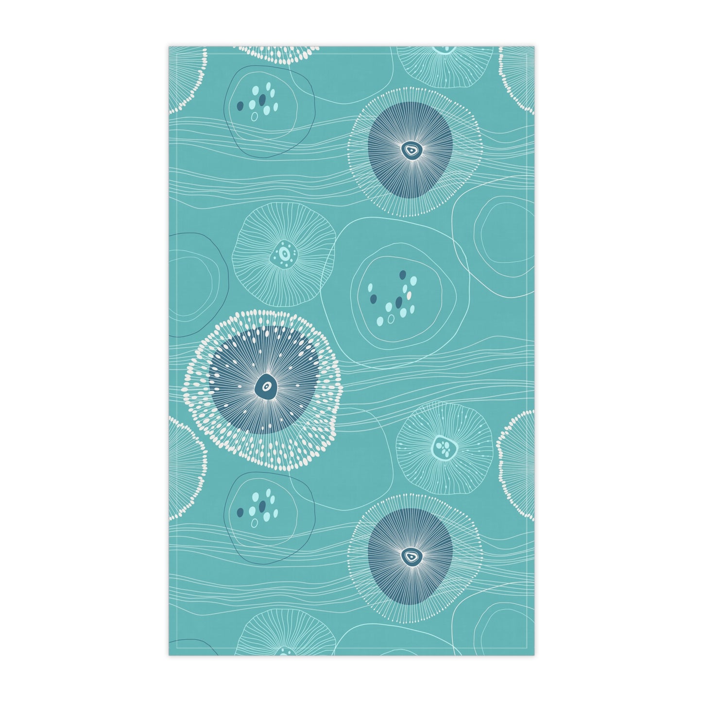 Tea Towels (cotton, poly), Plankton Drift Teal