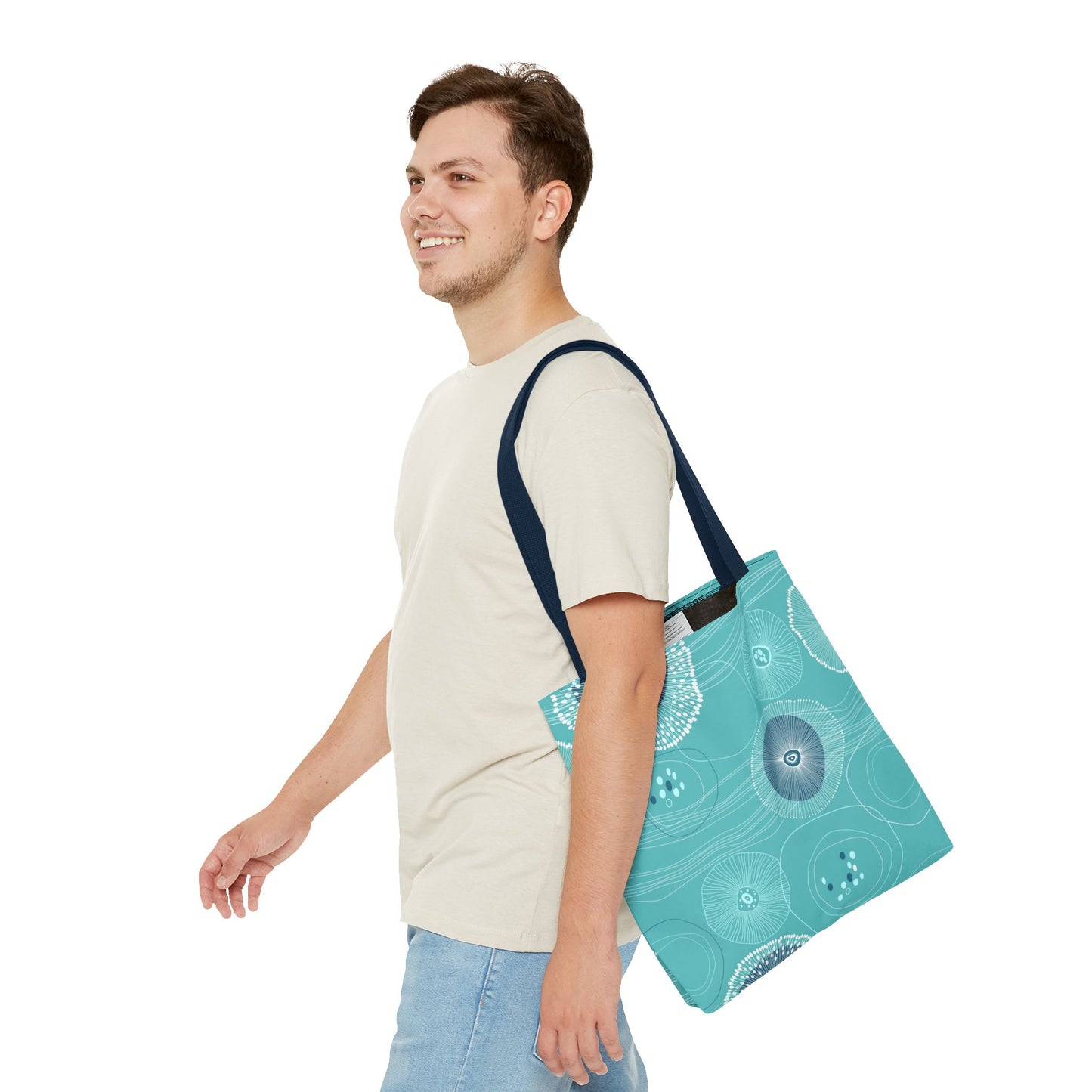 Plankton Drift Teal Tote Bag - 3 Sizes