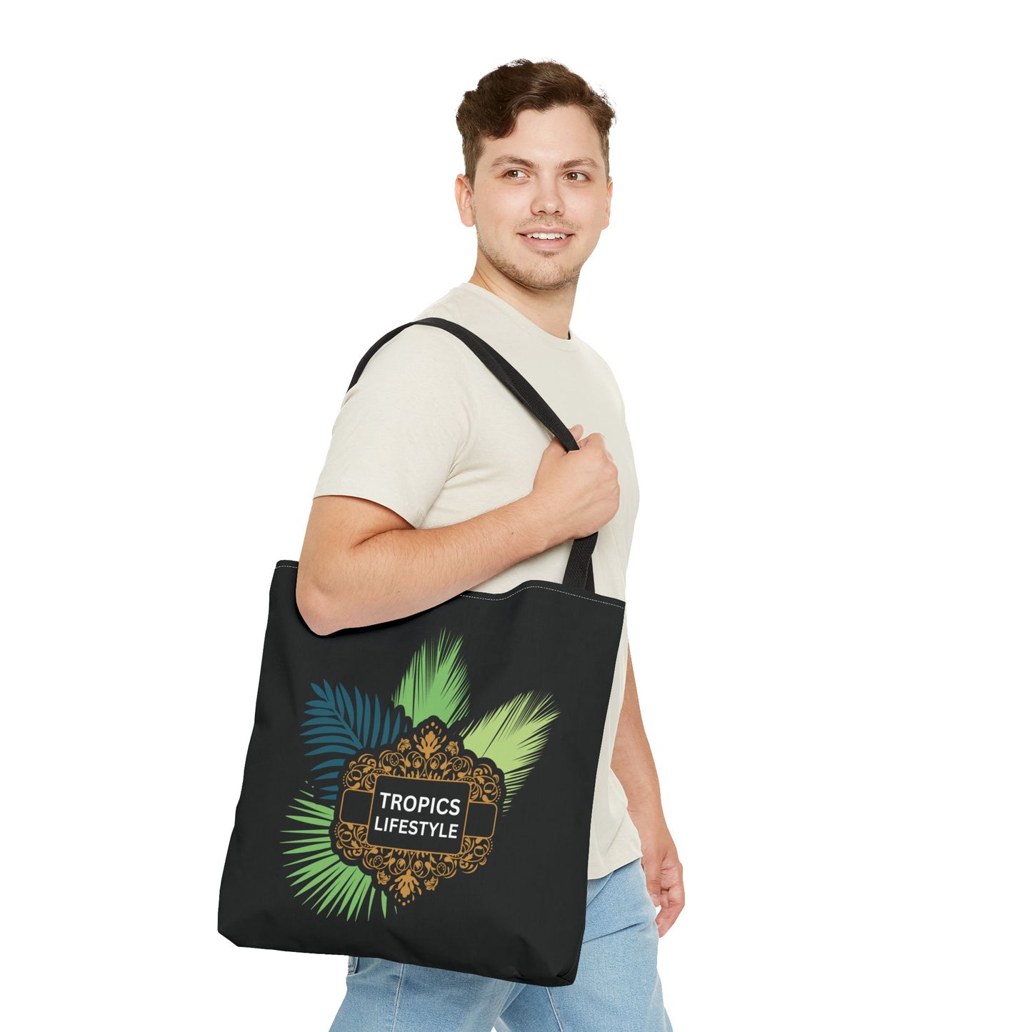 Elegant Tropics Lifestyle Logo Tote Bag - 3 Sizes, Black