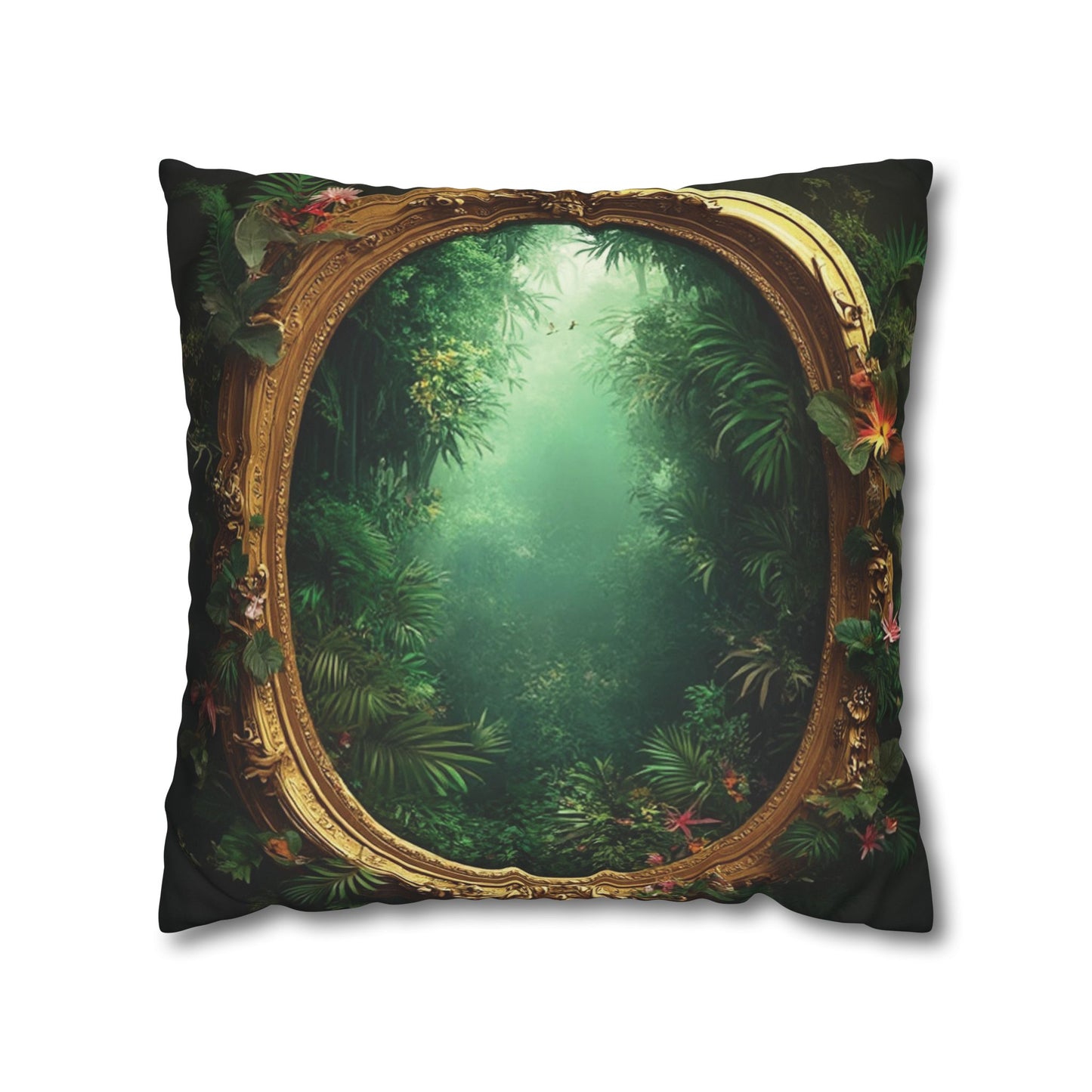 Faux Suede Square Pillowcase - Golden Portal to Paradise