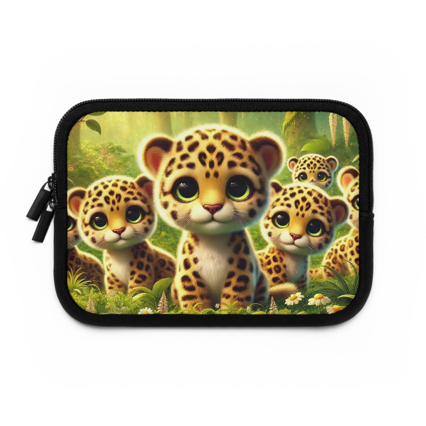 Tropical Laptop Sleeve, 5 Sizes - Perfect for Rainforest Lovers & Students / Baby Jaguars